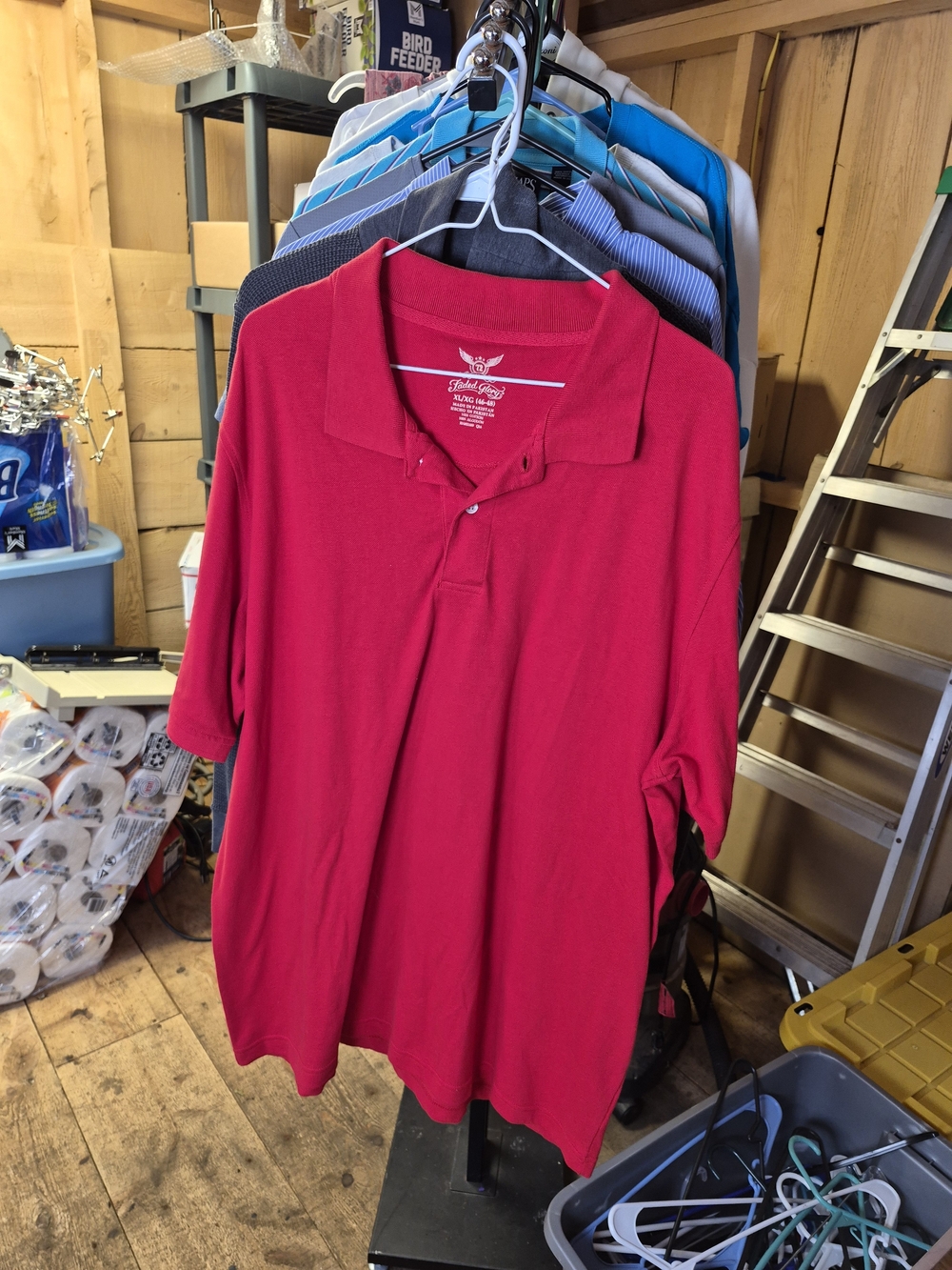 Club Room Men's Red Polo Shirt Bin 34